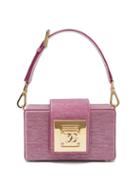 Dolce & Gabbana - Cubo Glittered Leather Shoulder Bag - Womens - Pink