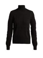 Matchesfashion.com Bottega Veneta - Intrecciato Knit Roll Neck Cashmere Sweater - Womens - Black