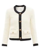 Saint Laurent - Buttoned Boucl-tweed Jacket - Womens - Ivory