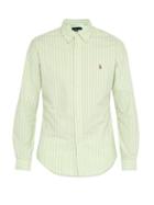 Matchesfashion.com Polo Ralph Lauren - Slim Fit Striped Cotton Shirt - Mens - Green
