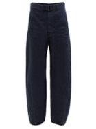 Lemaire - Twisted-seam Cotton-blend Wide-leg Jeans - Mens - Dark Blue