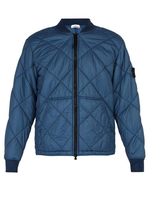 Matchesfashion.com Stone Island - Quilted Bomber Jacket - Mens - Blue