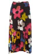Matchesfashion.com Colville - Floral-print Curved-hem Poplin Skirt - Womens - Multi
