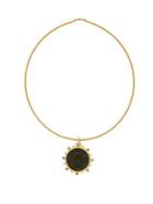 Dubini Nero 18kt Gold Coin And Moonstone Choker