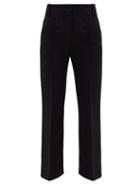 Matchesfashion.com Fendi - Cropped Cady Tailored Trousers - Womens - Black