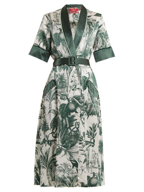 Matchesfashion.com F.r.s - For Restless Sleepers - Panacea Floral Print Cotton Blend Dress - Womens - Green White