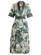 Matchesfashion.com F.r.s - For Restless Sleepers - Panacea Floral Print Cotton Blend Dress - Womens - Green White