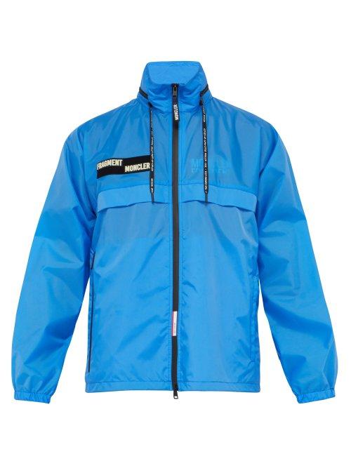 Matchesfashion.com 7 Moncler Fragment - Logo Appliqu Packable Hooded Jacket - Mens - Blue