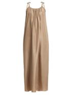 Matchesfashion.com Loup Charmant - Scoop Neck Silk Slip Dress - Womens - Beige