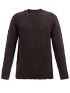 Auralee - Raglan-sleeve Slubbed-wool Sweater - Mens - Dark Brown