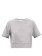 Matchesfashion.com The Upside - Whitney Cropped Stretch-technical T-shirt - Womens - Grey