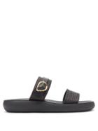 Matchesfashion.com Ancient Greek Sandals - Preveza Raffia And Leather Sandals - Womens - Black