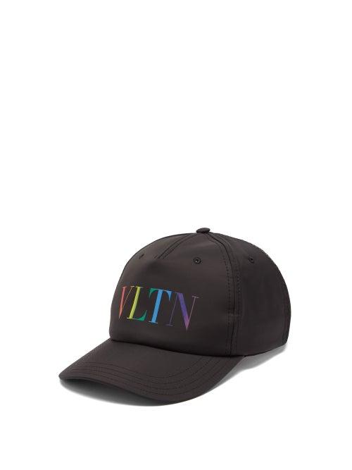 Matchesfashion.com Valentino Garavani - Vltn-logo Shell Baseball Cap - Mens - Black Multi