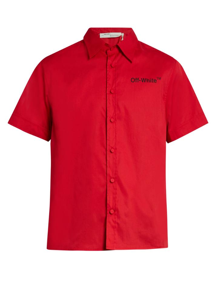 Off-white Short-sleeved Poplin Shirt