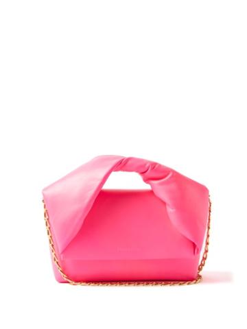 Jw Anderson - Twister Mini Leather Shoulder Bag - Womens - Pink