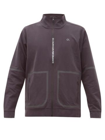 Matchesfashion.com Calvin Klein Performance - Logo Print Stretch Twill Track Jacket - Mens - Grey