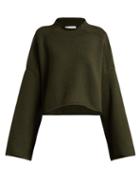 Matchesfashion.com Jw Anderson - Wool And Cashmere Blend Cropped Sweater - Womens - Khaki
