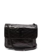 Saint Laurent - Niki Medium Crinkle-leather Shoulder Bag - Womens - Black