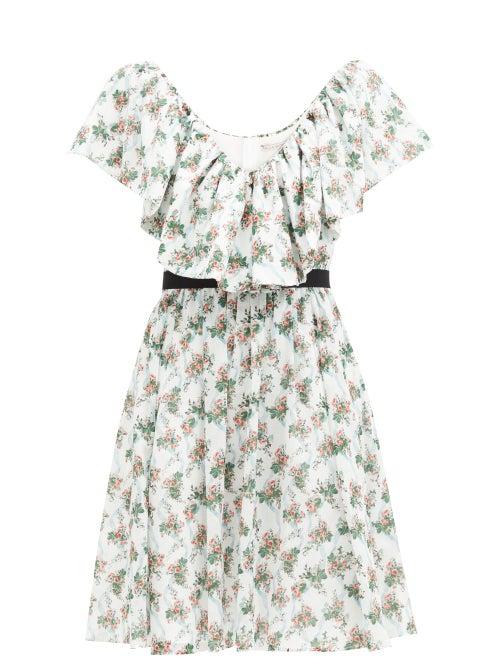 Matchesfashion.com Emilia Wickstead - Juniper Floral-print Cotton-voile Dress - Womens - White Multi