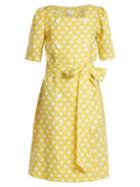 Matchesfashion.com Lisa Marie Fernandez - Diana Polka Dot Print Linen Dress - Womens - Yellow White