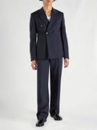 Bottega Veneta - Double-breasted Grain De Poudre Suit Jacket - Mens - Navy