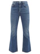 Totme - High-rise Cropped Flared-leg Jeans - Womens - Mid Denim