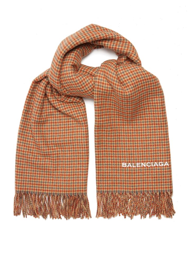 Balenciaga Hound's-tooth Blanket Scarf