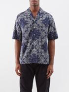 Officine Gnrale - Eren Short-sleeved Bandana-print Cotton Shirt - Mens - Blue Multi