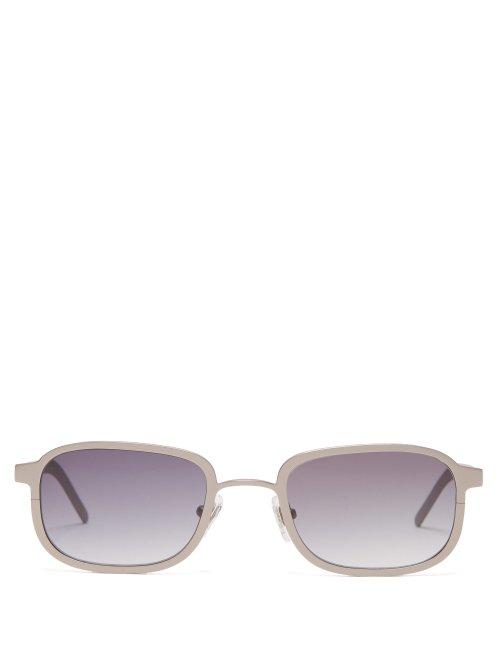 Matchesfashion.com Blyszak - Iii Square Metal Sunglasses - Mens - Silver