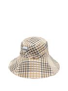 Matchesfashion.com Ganni - Checked Seersucker Bucket Hat - Womens - Cream Print