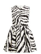 Matchesfashion.com Msgm - Zebra Print Cloqu Mini Dress - Womens - Black