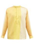 Mens Rtw Marrakshi Life - Stand-collar Striped Cotton Shirt - Mens - Yellow Multi