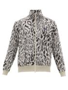 Matchesfashion.com Needles - Leopard Print Cotton Blend Track Jacket - Mens - Black White