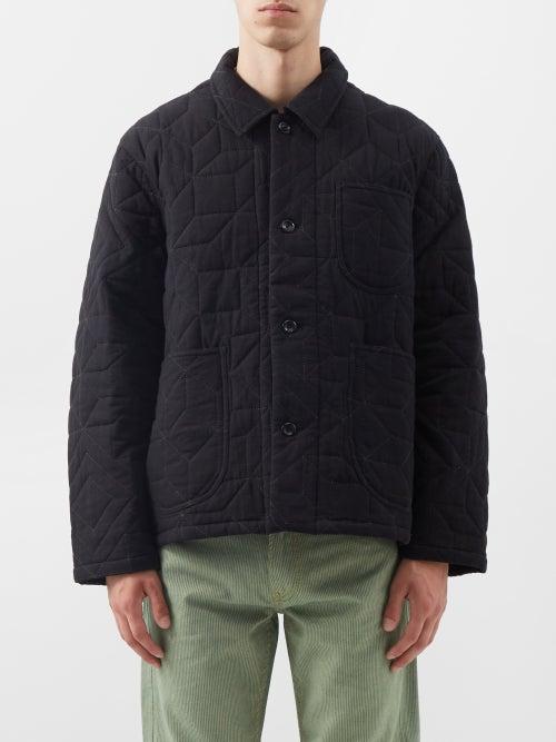 Ymc - Diddy Geometric Padded Cotton-blend Coat - Mens - Black