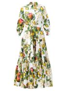 Matchesfashion.com Borgo De Nor - Clarissa Botanical-print Cotton Shirt Dress - Womens - White Multi