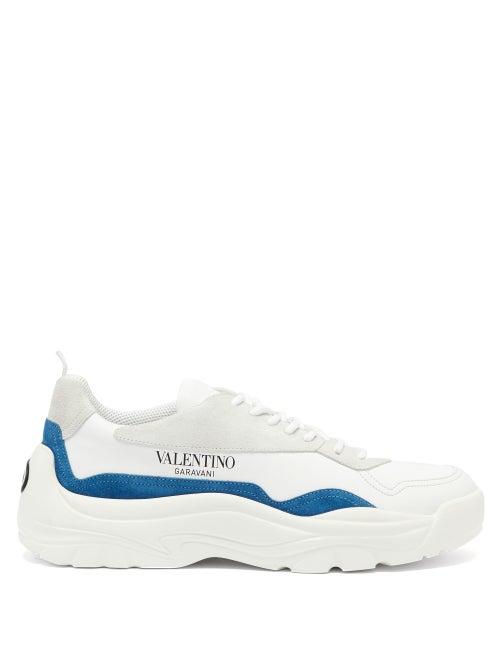 Matchesfashion.com Valentino Garavani - Gumboy Leather And Suede Trainers - Mens - White Multi