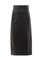Ladies Rtw 16arlington - Davao Buckled Leather Skirt - Womens - Black