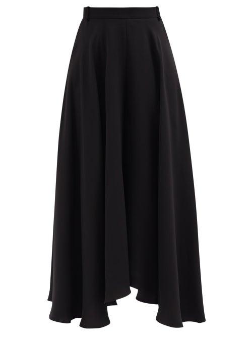 Khaite - Virginie Silk-georgette Wide-leg Trousers - Womens - Black
