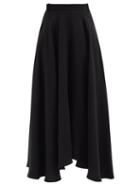 Khaite - Virginie Silk-georgette Wide-leg Trousers - Womens - Black