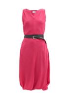 Matchesfashion.com Raey - Belted Crinkled-silk Shift Dress - Womens - Fuchsia