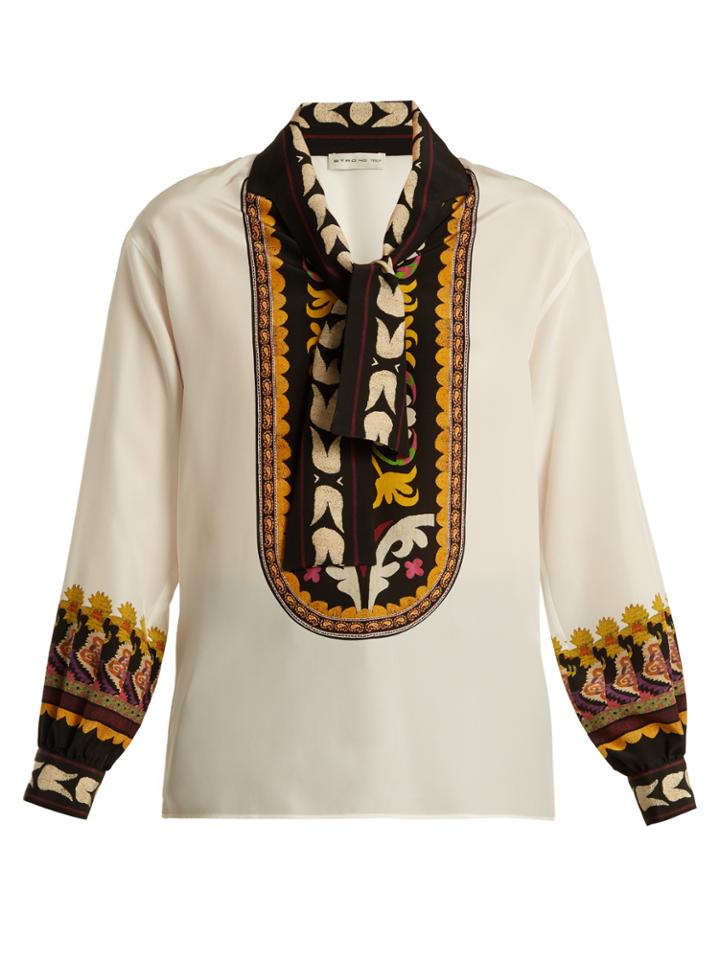 Etro Lhamu Suzani-print Silk Blouse