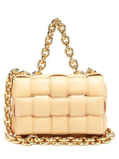 Matchesfashion.com Bottega Veneta - The Chain Cassette Intrecciato-leather Bag - Womens - Beige