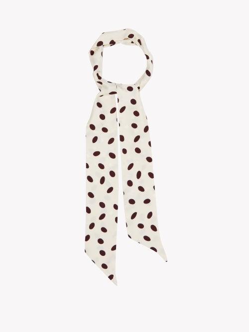 Matchesfashion.com Marni - Polka-dot Print Silk-twill Scarf - Womens - Beige Multi