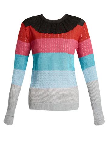 Marco De Vincenzo Striped Lurex-knit Sweater