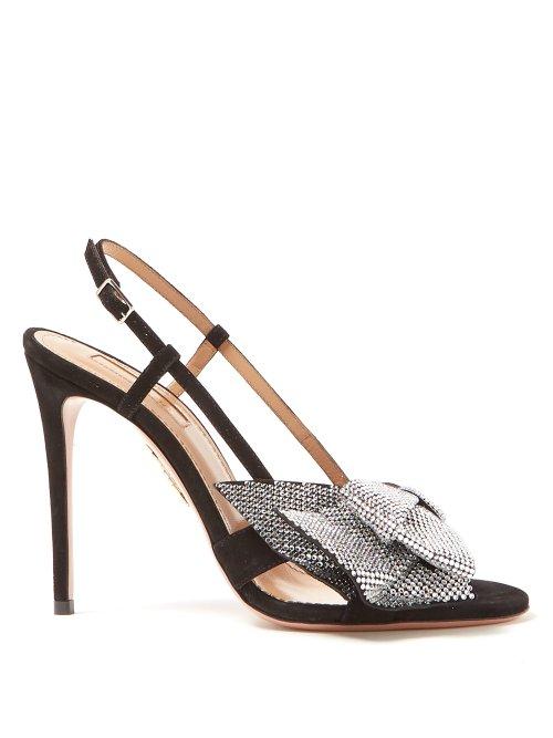 Matchesfashion.com Aquazzura - Flash Dance 105 Suede Sandals - Womens - Black