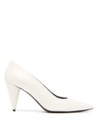 Matchesfashion.com The Row - Point Toe Leather Pumps - Womens - White