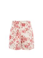 Matchesfashion.com The Vampire's Wife - Persuasion Floral-print Cotton-poplin Shorts - Womens - White Multi