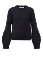 Matchesfashion.com Gabriela Hearst - Clarissa Lantern-sleeve Cashmere Sweater - Womens - Navy