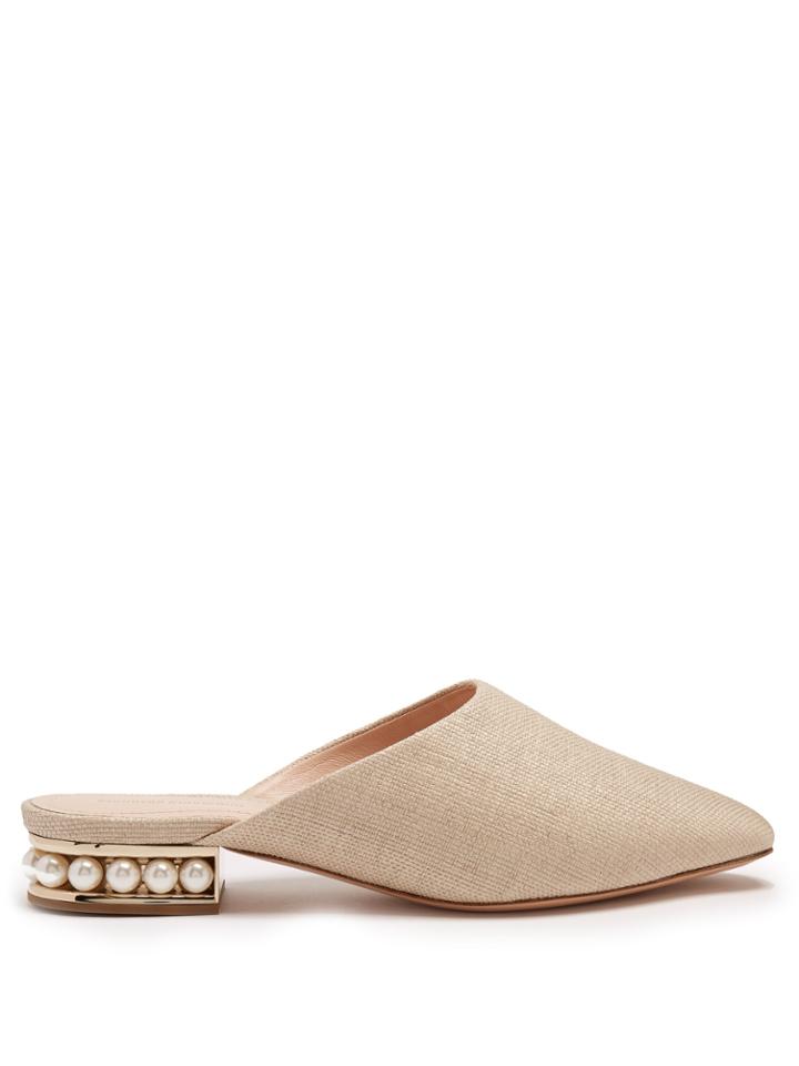 Nicholas Kirkwood Casati Pearl-heeled Backless Loafers