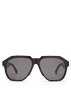 Matchesfashion.com Bottega Veneta - Oversized Acetate Sunglasses - Womens - Black